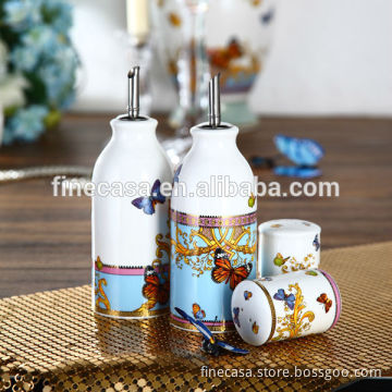 Luxury Fine New Bone China Oil Vinegar Salt Pepper Bottle of Song of Joy